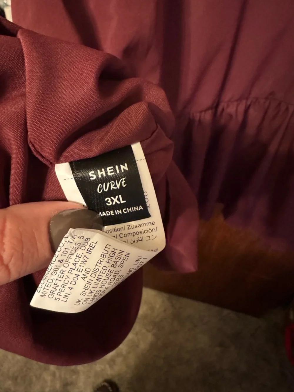 Women’s Plus Size Burgundy Cottagecore Babydoll Dress Bow Sleeves Size 3X - Picture 6 of 6